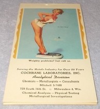 Vintage Gil Elvgren Girl Pin Up Art Advertising Calendar Memo Pad 1962-63 - £9.41 GBP