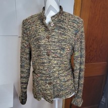 Womens Cynthia Max Cropped Tweed nubby button front blazer size Large - £16.03 GBP