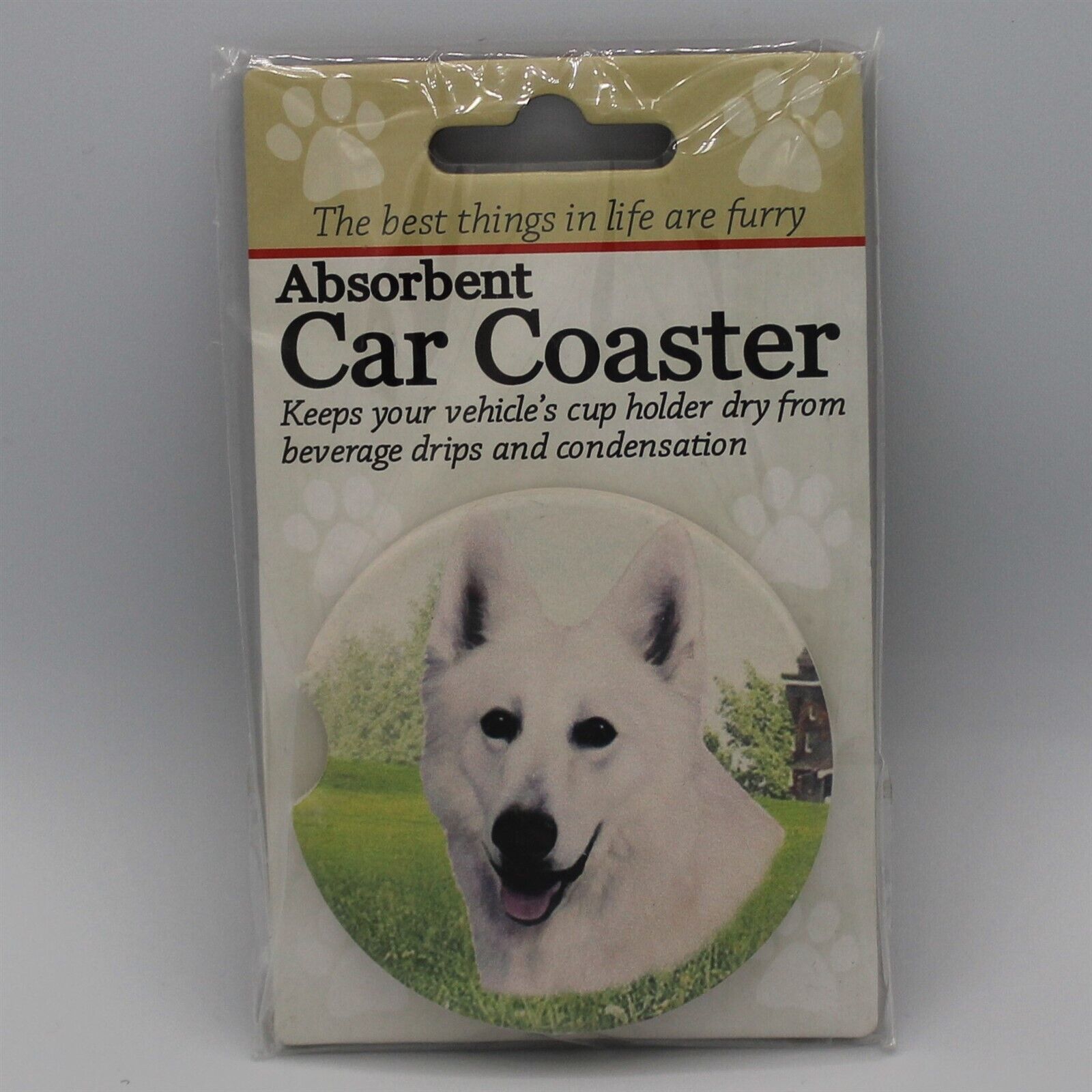 Primary image for Super Absorbent Car Coaster - Dog - German Shepherd White