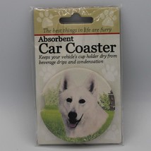 Super Absorbent Car Coaster - Dog - German Shepherd White - $5.20