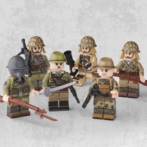 6pcs WW2 Imperial Japanese Infantry Soldiers Minifigures Weapons and Accessories - £19.76 GBP