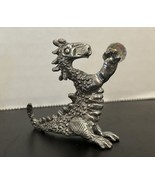 Vtg SCM Pewter Dragon Crystal Ball 2 X 2.25 In. Tall DR16 - $259.75 MXN