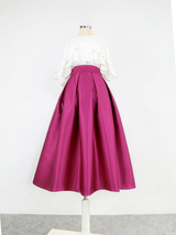 Black A-line Pleated Midi Skirt Outfit Women Custom Plus Size Party Midi Skirt image 6