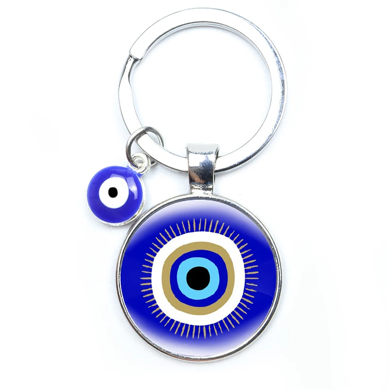 Sporting Blue Turkish Evil Eye A Keychains Holder Amulet Evil Nazar Eye Charms K - £23.62 GBP