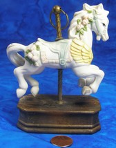 Unknown Brand Porcelain Carousel Horse White w/Gold Wing Breastplate   ZMA - £10.38 GBP