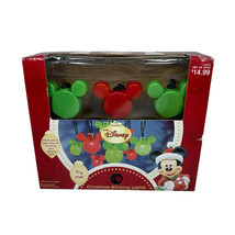 Disney Christmas Mickey Mouse 8 Count String Of Lights Set Red Green 8’ ... - $20.79