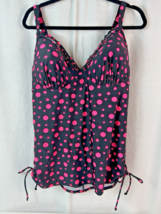 Smart and Sexy SA586 Underwire Pink Polka Dot Bikini Swim Top Sz 42DD -N... - $14.85