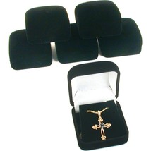 6 Black Flocked Earring Pendant Jewelry Gift Boxes - £11.01 GBP