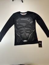 ZRCE Mens Superman Athletic Compression Long Sleeve Shirt Size M Medium Black - £13.44 GBP