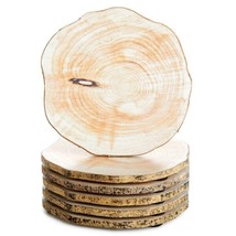 6-Pack Wood Coasters For Drinks Tabletop Protection Wood Pieces With Rope 4&quot;&quot; - £14.94 GBP