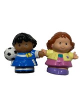 Lot of 2 - 2006 &amp; Vintage 1997  Fisher Price Little People Figure  Soccer  Woman - £7.00 GBP