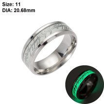 Fashion Punk Gifts Glow In The Dark Jewelry Luminous Band Ring Stainless Steel F - £6.71 GBP+