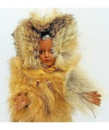 Vintage Native Alaskan Doll Real Fur Open Close Eyes 8&quot; NIB Alaska - £18.87 GBP