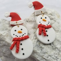 Christmas Snowman Polymer Clay Earrings - €11,95 EUR