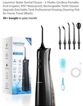 Leominor Water Dental Flosser Pick for Teeth - 5 Modes Cordless Portable - $12.75