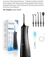 Leominor Water Dental Flosser Pick for Teeth - 5 Modes Cordless Portable - $233.88 MXN