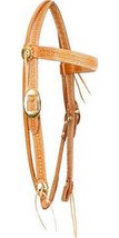 Showman Argentina Cow Leather Browband Headstall w/ Stamped - $149.00