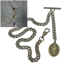 Albert Chain Bronze Pocket Watch Chain Our Lady of Guadalupe Fob Swivel ... - £13.05 GBP