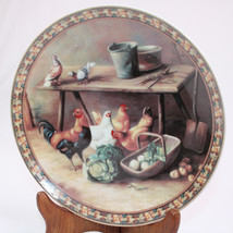 Free Range Chickens Decor Porcelain Plate Gardeners Delight Collection Colorful - £10.59 GBP