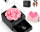 Mother&#39;s Day Gifts for Mom Her Women, Preserved Roses with Heart Necklac... - £39.05 GBP