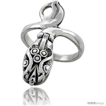 Size 6 - Sterling Silver Snake Poison Ring -Style  - £24.31 GBP