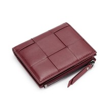  Designer Purse 100% Leather Wallets Purses Fashion Small  Bag Hasp Design Knitt - £63.38 GBP