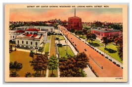 Detroit Art Center Woodward Ave Detroit Michigan MI UNP Linen Postcard XA13 - £2.35 GBP