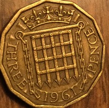 1961 Uk Gb Great Britain Threepence Coin - £1.32 GBP