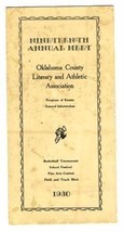 Annual Meet Oklahoma Literary &amp; Athletic Association Program of Events 1930 - £21.73 GBP