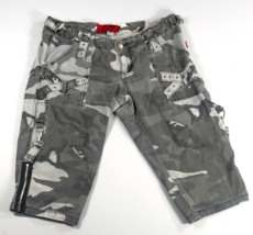 Tripp NYC Gray Camo Cargo Shorts Zippers Y2K Pants Womens Size 13 - £54.47 GBP