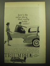 1958 Triumph Estate Wagon Ad - Here&#39;s the value story that really holds water - £14.53 GBP