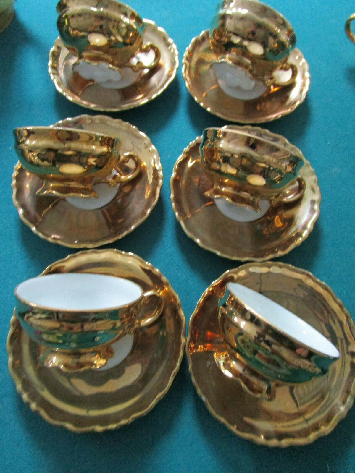 Primary image for Mitterteich Bavaria Gold 6 Coffeecups And Saucers - Creamer - Pick One