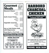 Harbord Charcoal Chicken Menu Moore Road Harbord New South Wales NSW Australia - £14.18 GBP