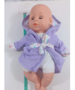 12 Inch Doll with purple bath robe very cute blue eyes played with - £6.23 GBP