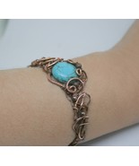 Bracelet Turquoise, copper wire handmade, gemstone jewelry - $46.83 CAD