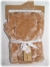 Mon Lapin Plush Tan Velvet Minky Baby Blanket Quilt Brown Lovey Security... - $21.84