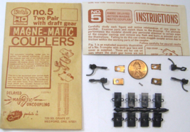 Kadee HO Model RR Parts #5 Magne-Matic Couplers w/Draft Gear 2 Pair 1123... - $4.95