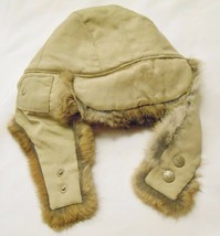 Kangol Rabbit Fur Trapper Style Hat Warm Soft Stylish Beige Street Wear Sz L - £26.42 GBP