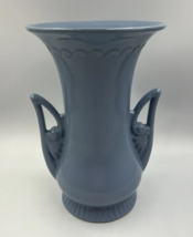 Vintage Abingdon #115 Vase Blue Double Handled American Art Deco Pottery... - £14.93 GBP