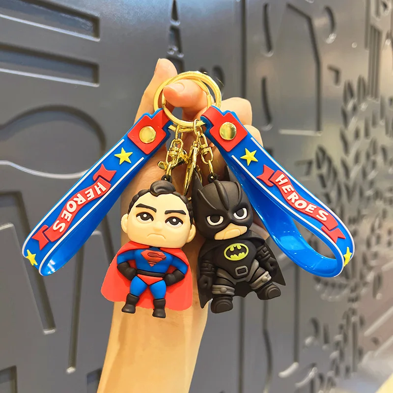 DC Superhero Batman Superman Keychains Cute Marvel Avengers Spiderman Iron Man - $12.93