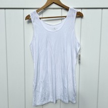 Bobbie Brooks Sleeveless Essential Basic Cotton Tank Top White 1X or 2X - £7.98 GBP