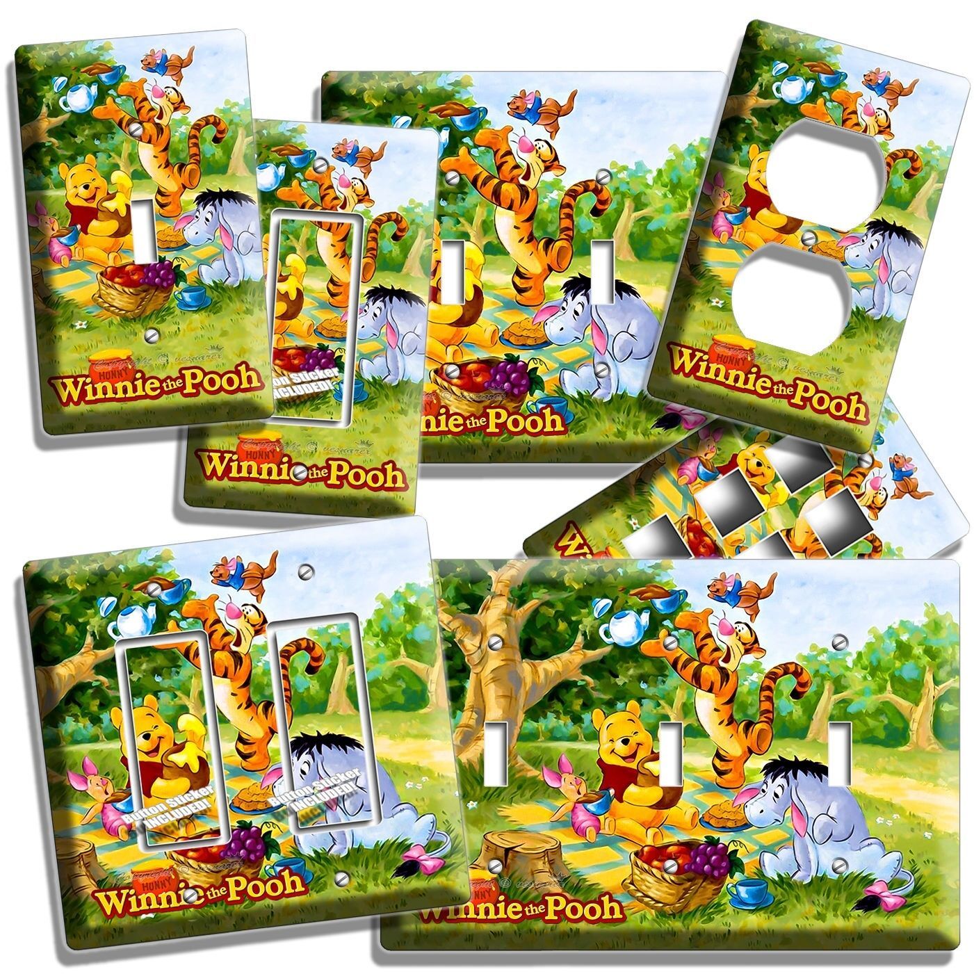 WINNIE THE POOH LIGHT SWITCH OUTLET WALL PLATE KIDS BEDROOM CHILD ROOM ART DECOR
