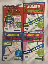 Lot 4 Big Book Jumbo Ring-A-Word Word Circle Search Seek Puzzle Books 2022 2023 - £19.94 GBP