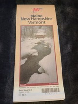 AAA Maine New Hampshire Vermont State Highway Travel Road Map 99-3 - £6.99 GBP