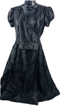 Adrianna Papell Petite Black Sash Wrap Dress Size 6P Beautiful Light New - $33.47