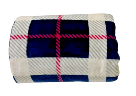 Bath &amp; Body Works Blanket Plush Sherpa Throw Blue White Pink 2016 Fall Nice - $24.95