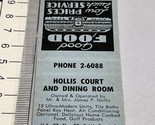Matchbook Covers  Hollis Court And Dining Room restaurant Tallahassee, F... - $12.38