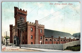 Postcard State Armory Lowell Mass.  UDB No. 7402 C, G, Prince &amp; Son  c1908 - £3.21 GBP