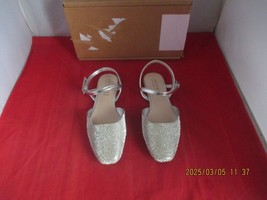 Journee Collection Women&#39;s Nysha Rhinestone Flats $99  US Size 9 - Silve... - $29.69