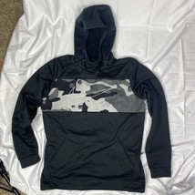 Nike Camo Hoodie Mens L Black Gray Dri Fit Camouflage Fleece Sweatshirt ... - $20.16